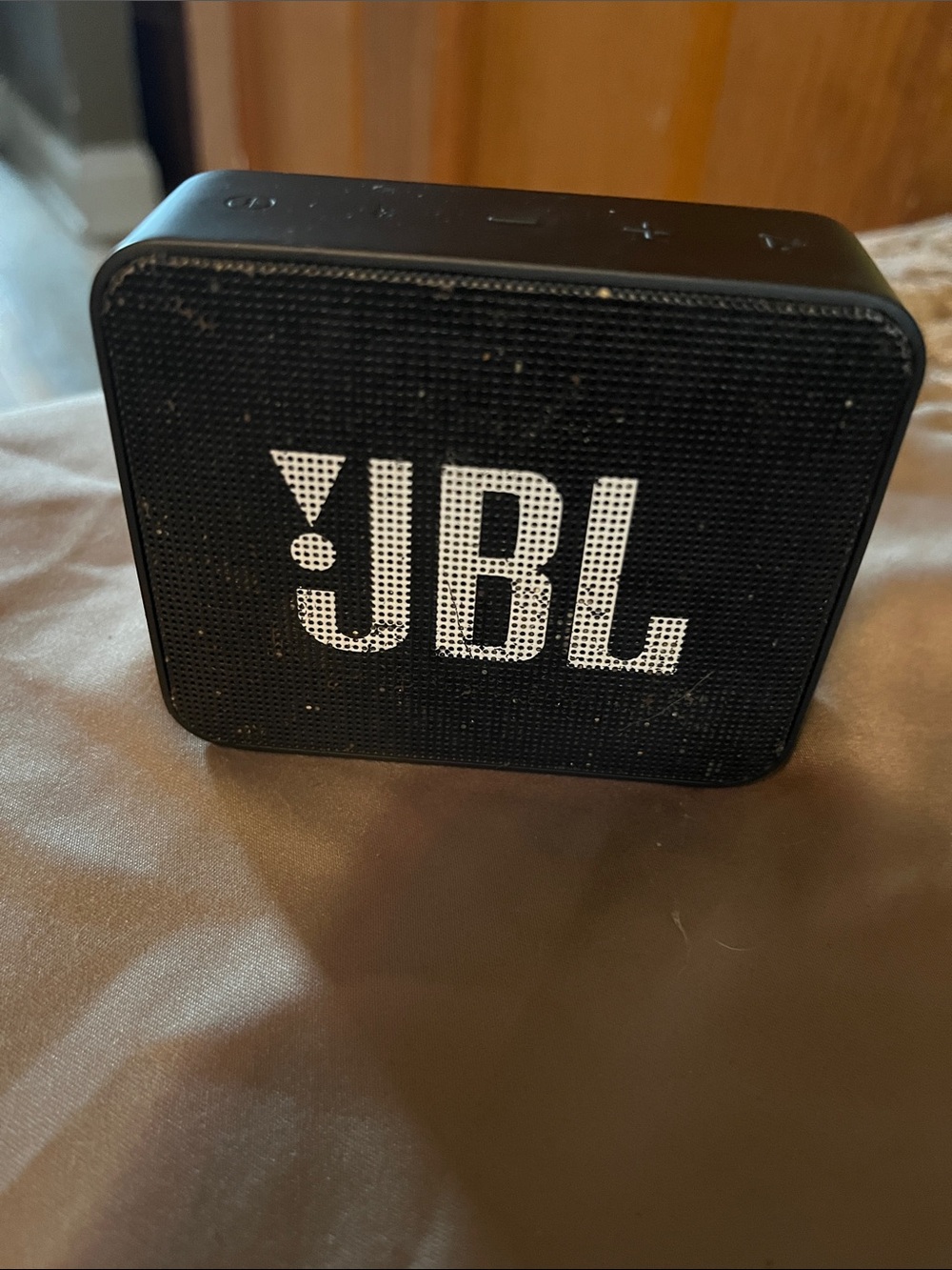 JBL Black Portable Bluetooth Speaker with White Logo Front